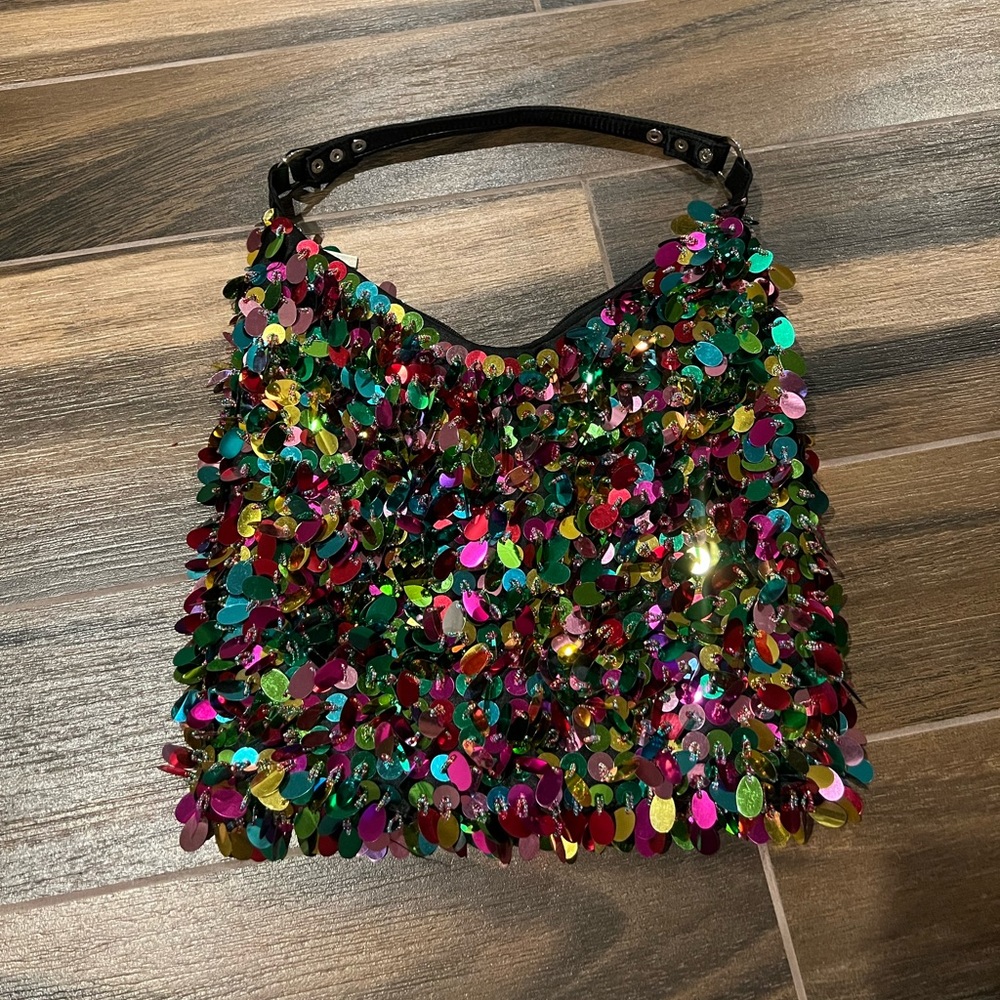 Sequin shoulder bag